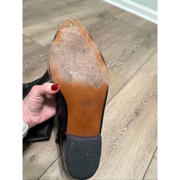 Code West Men's Size 14 Pointed Toe Short Cowboy Boots Brown Leather Pointed Toe - Picture 8 of 12